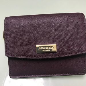 New kate spade purple wallet card holder